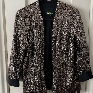 Sam Edelman Black and Gold Sequin Jacket